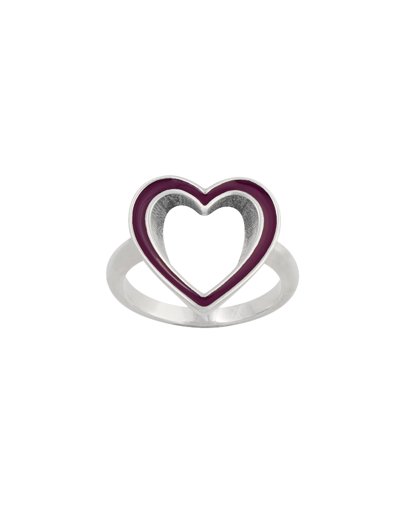 Consuela Enamel Purple Open Heart Ring
 – Consuela