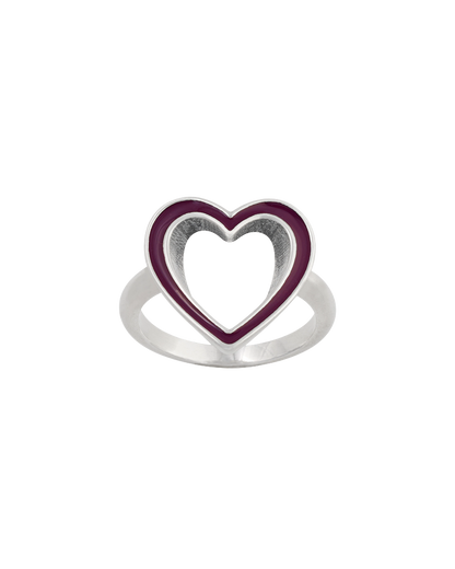 Consuela Enamel Purple Open Heart Ring
 – Consuela