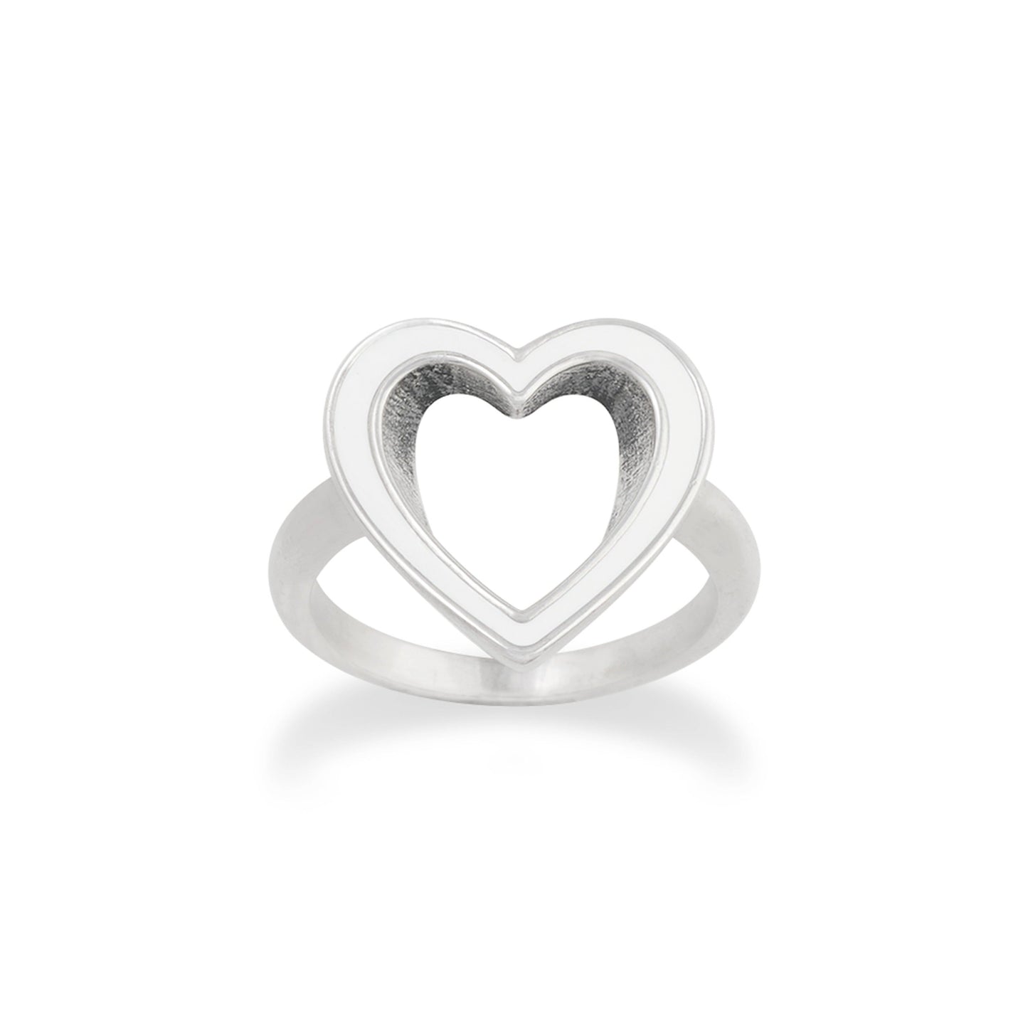 Consuela Enamel White Open Heart Ring
 – Consuela