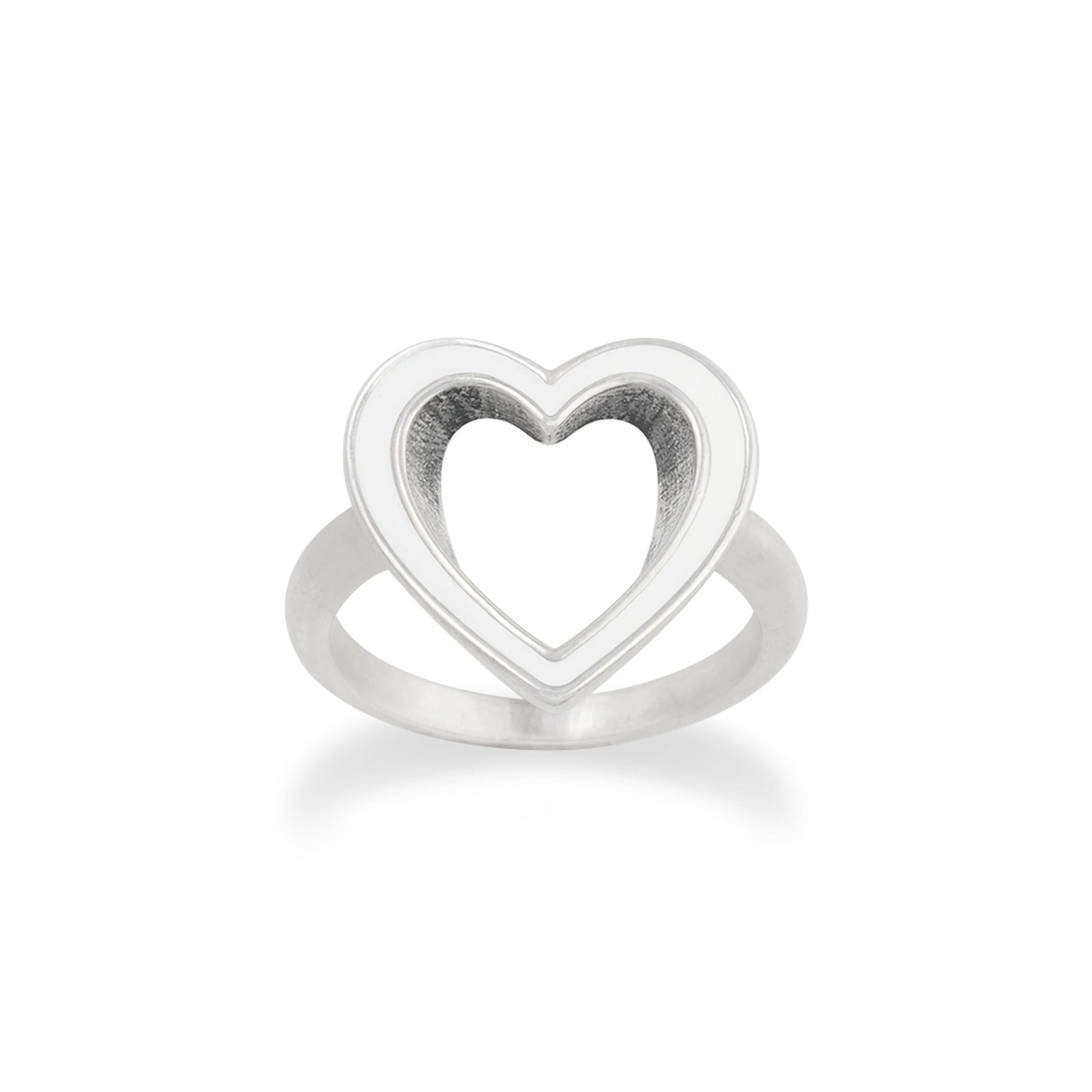 Consuela Enamel White Open Heart Ring
 – Consuela