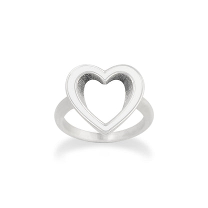 Consuela Enamel White Open Heart Ring
 – Consuela