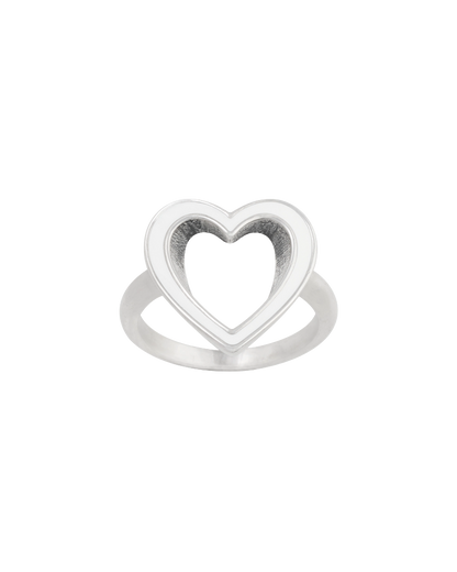 Consuela Enamel White Open Heart Ring
 – Consuela