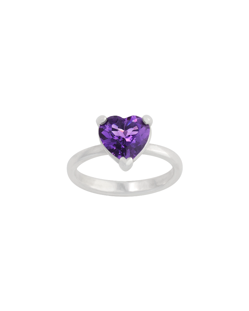 Consuela Heart Gemstone Ring with Amethyst
 – Consuela