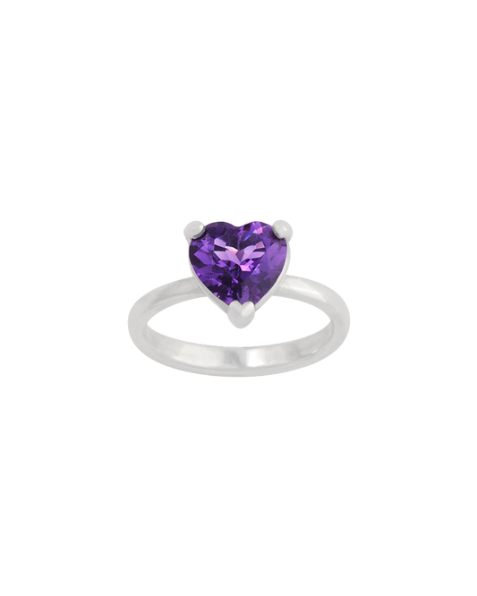 Consuela Heart Gemstone Ring with Amethyst
 – Consuela