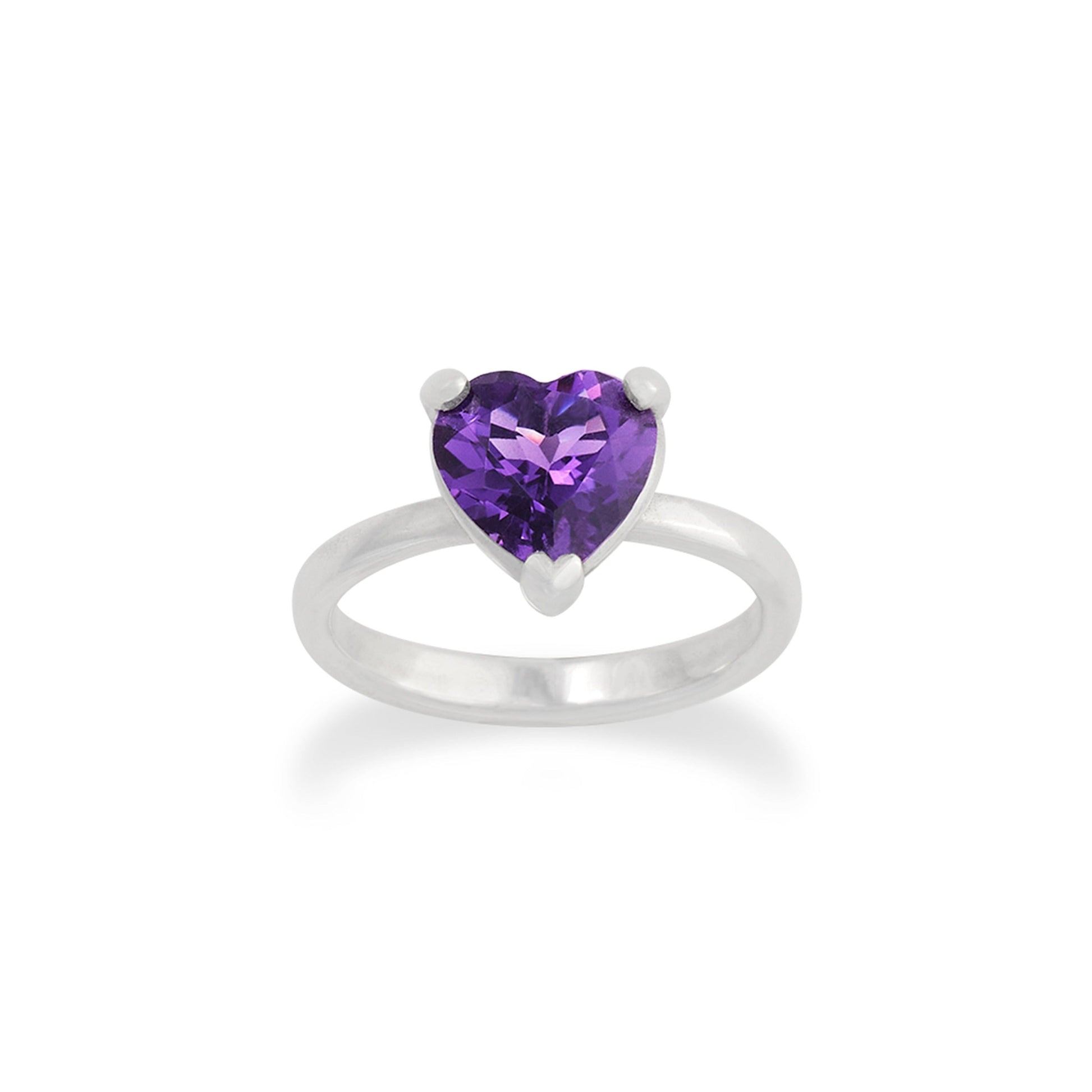 Consuela Heart Gemstone Ring with Amethyst
 – Consuela