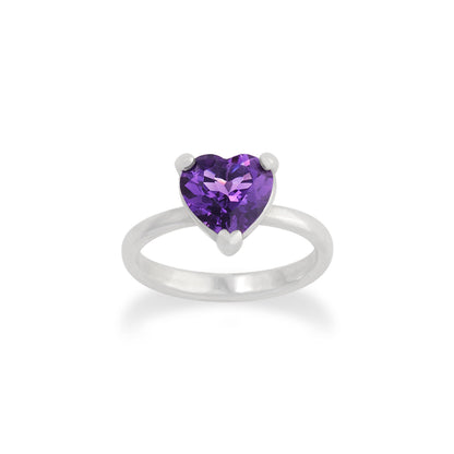 Consuela Heart Gemstone Ring with Amethyst
 – Consuela
