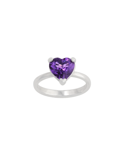 Consuela Heart Gemstone Ring with Amethyst
 – Consuela