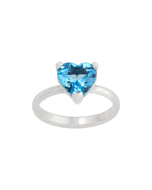 Consuela Heart Gemstone Ring with Blue Topaz
 – Consuela
