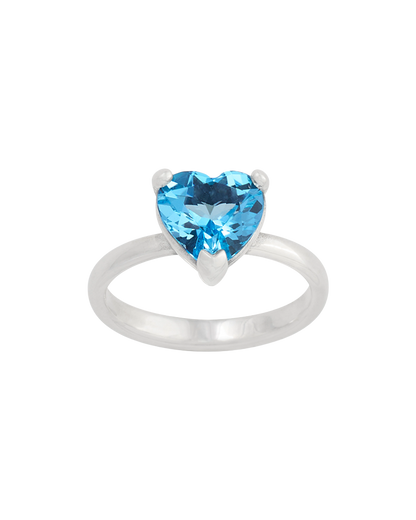 Consuela Heart Gemstone Ring with Blue Topaz
 – Consuela