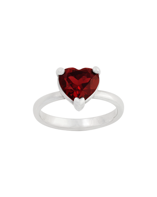 Consuela Heart Gemstone Ring with Garnet
 – Consuela