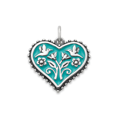 Consuela Enamel Teal Hearts in Bloom Charm
 – Consuela