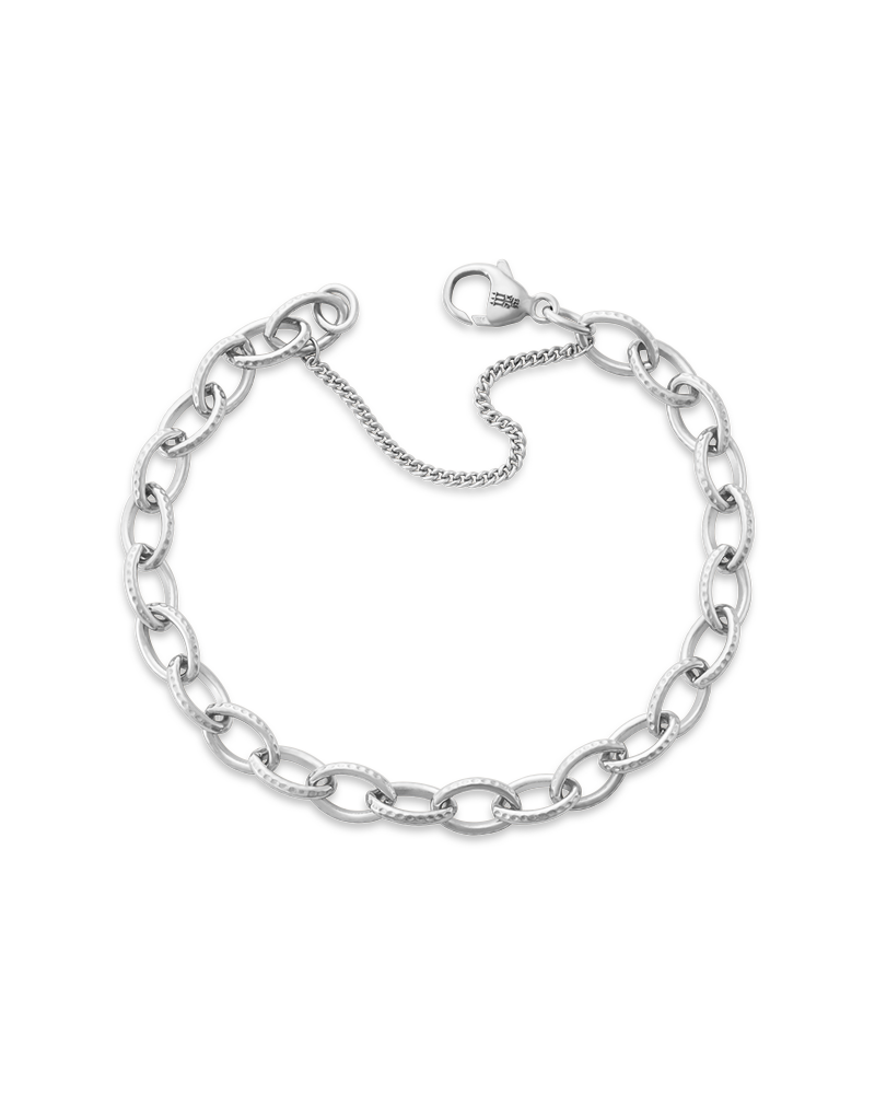 Consuela Textured Oval Charm Bracelet
 – Consuela