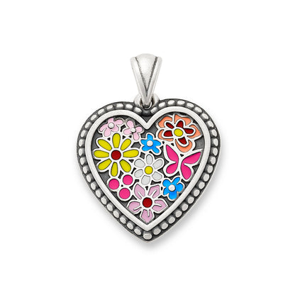 Consuela Enamel Floral Heart Pendant
 – Consuela
