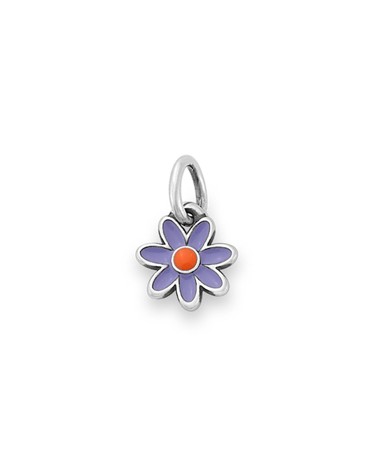 Consuela Enamel Lavender Purple and Orange Mini Flower Charm
 – Consuela