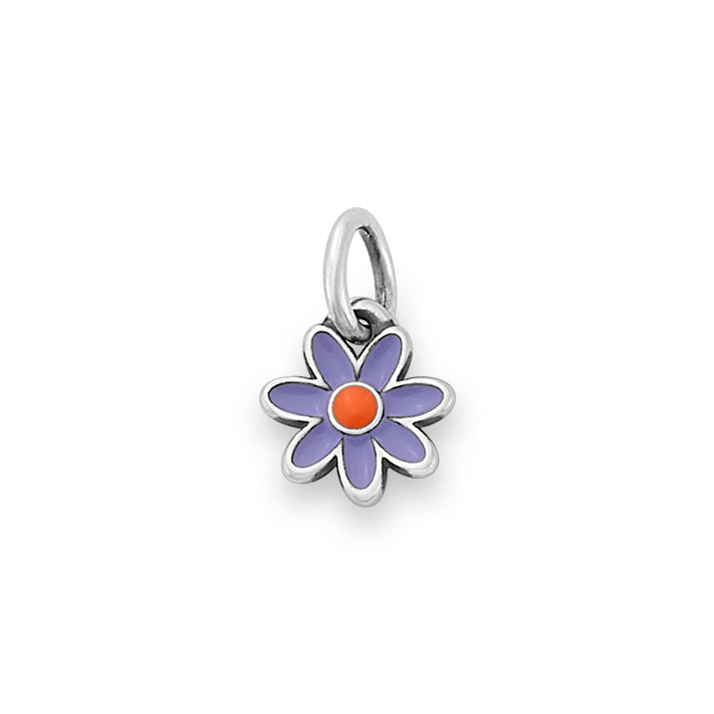 Consuela Enamel Lavender Purple and Orange Mini Flower Charm
 – Consuela