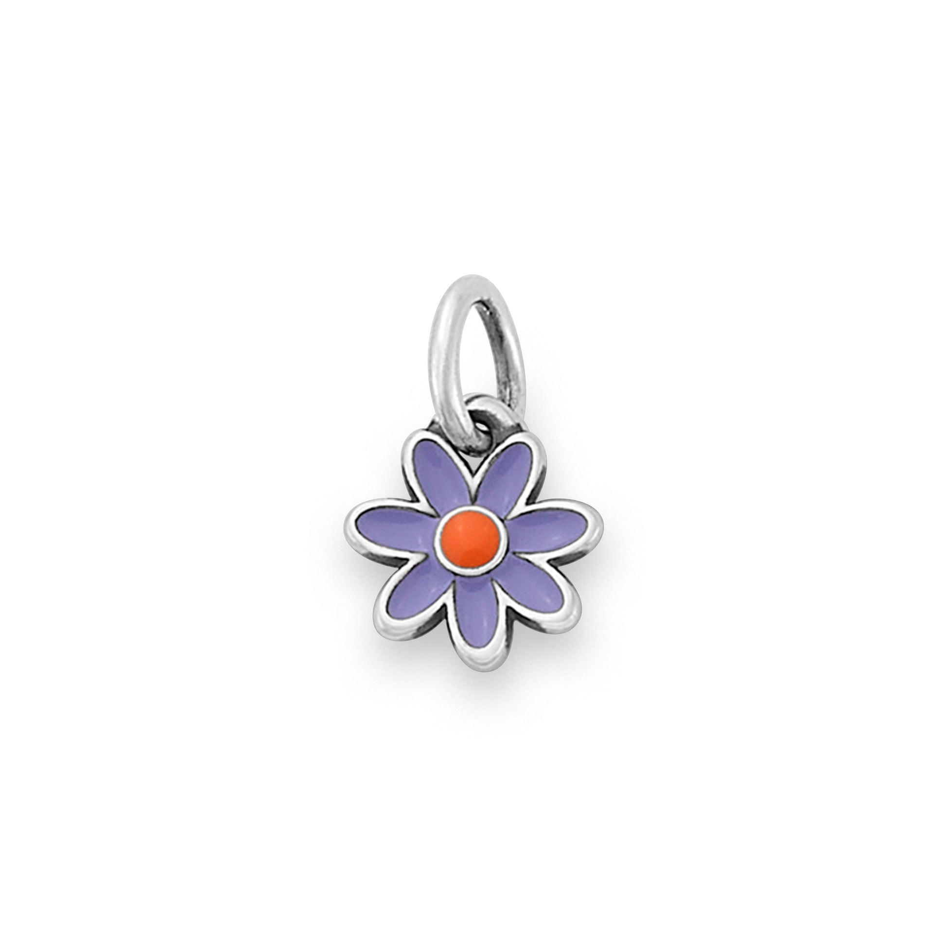 Consuela Enamel Lavender Purple and Orange Mini Flower Charm
 – Consuela